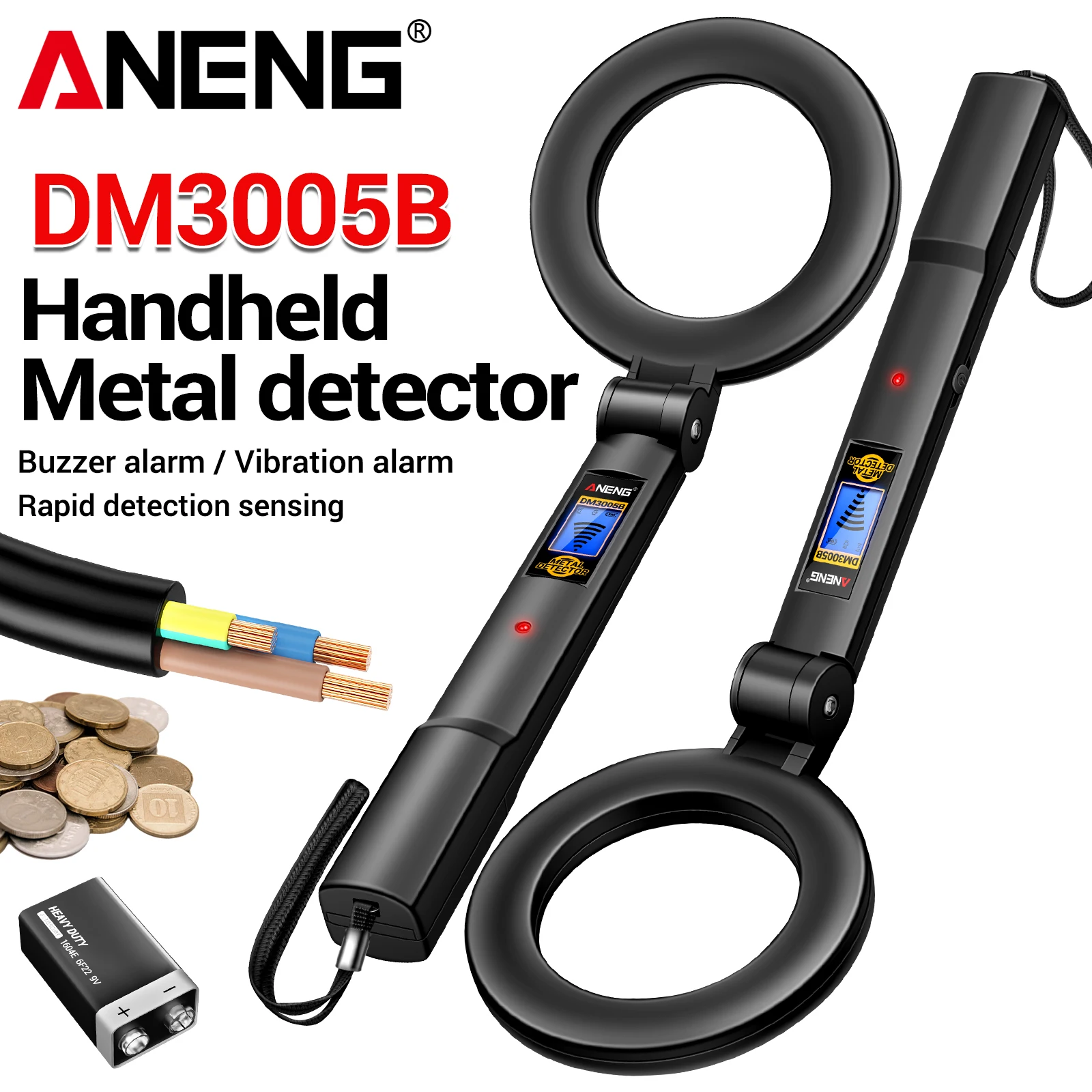 Power Tools Inspection - جهاز كشف المعادن المحمول ANENG DM3005B