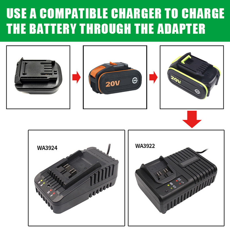 مهايئ بطارية محول ل Worx 4Pin  - مراجعة Power Tools Orange وسعره