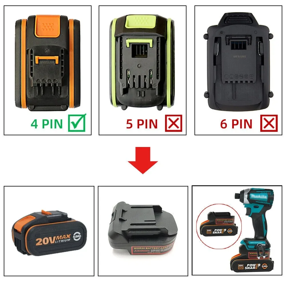 محول بطارية محول ل Worx 20 فول - مراجعة Power Tools Orange وسعره